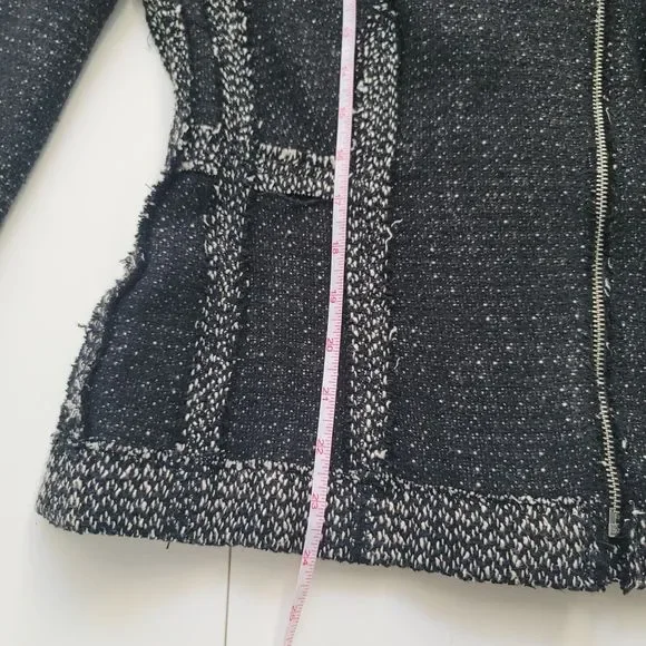 Rebecca Taylor Structured Tweed Blazer Black White Size 2 - Picture 6 of 8